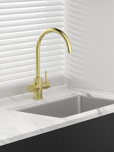 Keittiöhana Tammiholma C-putki KHCQ1APKLG Inox Q1 PKV vaalea kulta