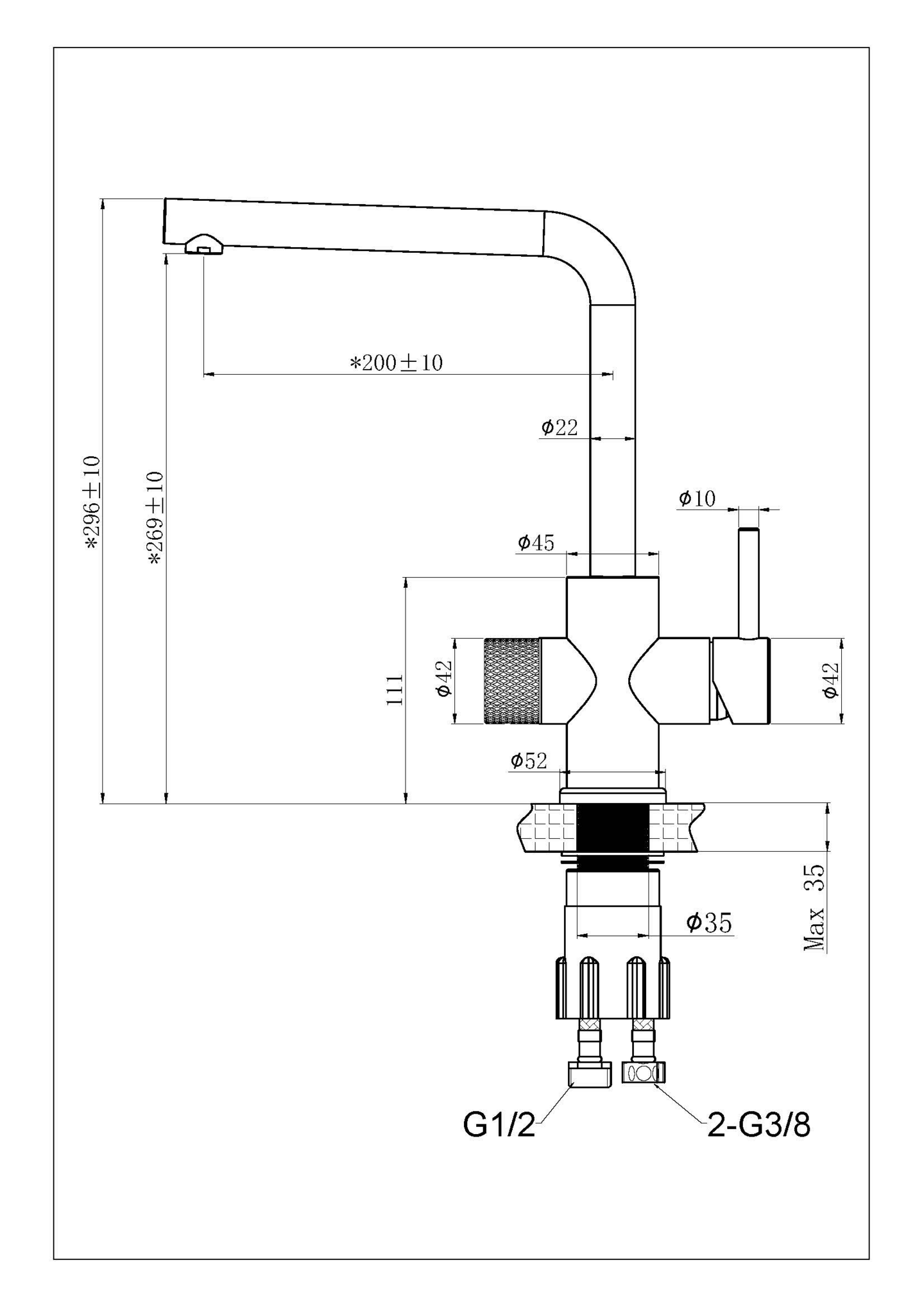 Keittiöhana Tammiholma L-putki KHLQ1APKPO Inox Q1 PKV kiiltävääv