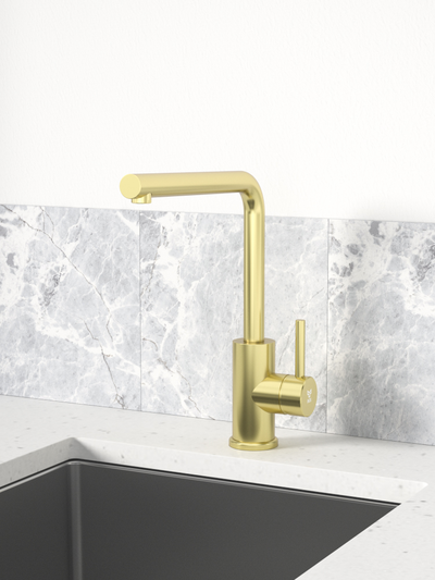 Keittiöhana Tammiholma L-putki KHLQ1LG Inox Q1 vaalea kulta