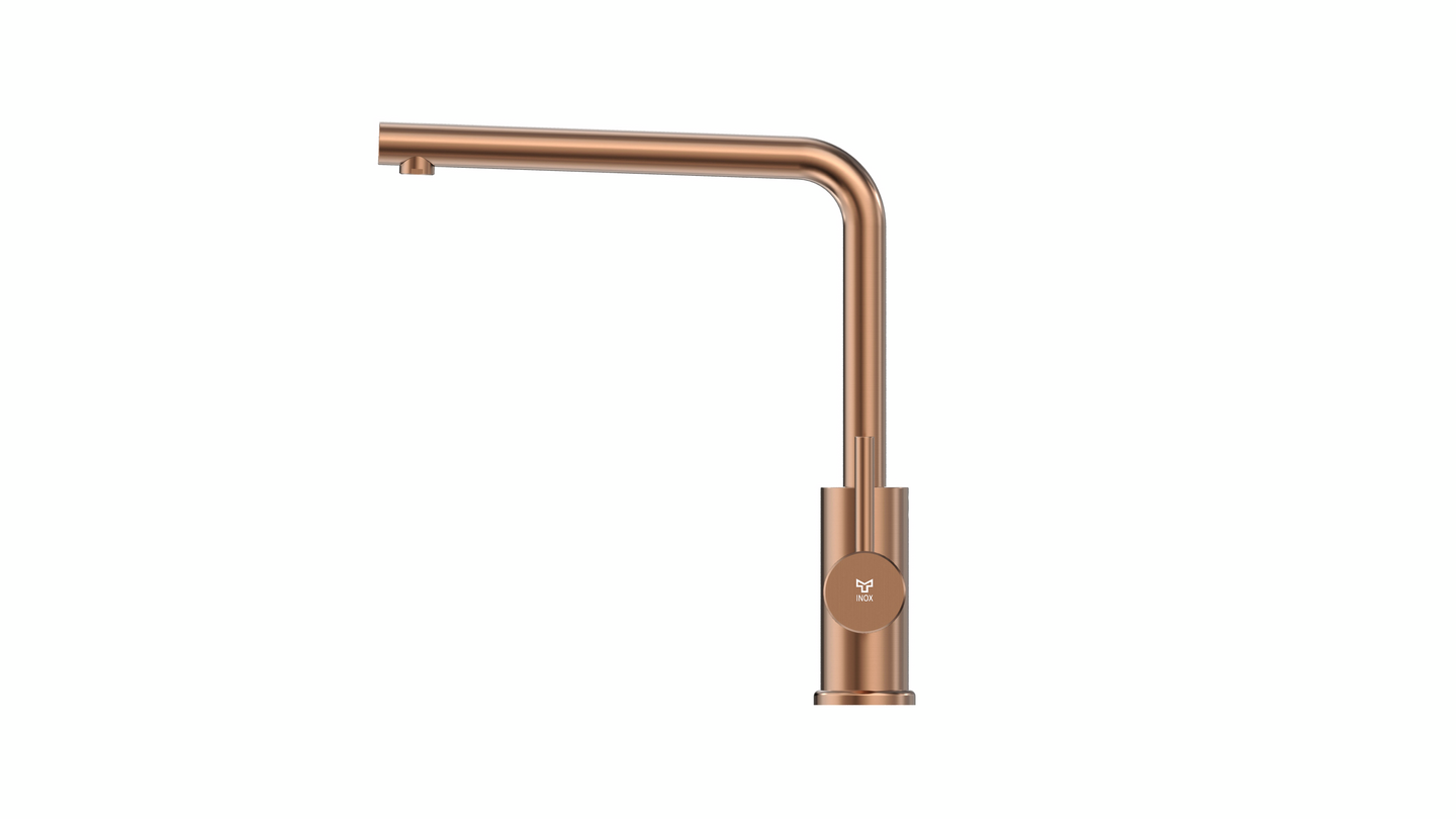 Keittiöhana Tammiholma L-putki KHLQ1RG Inox Q1 ruusukulta