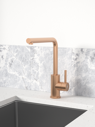 Keittiöhana Tammiholma L-putki KHLQ1RG Inox Q1 ruusukulta