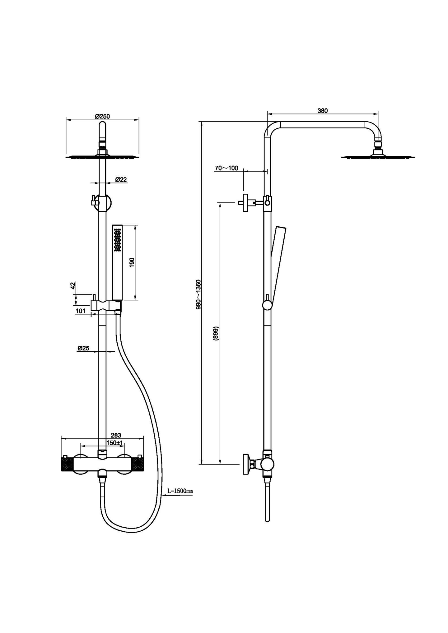 Sadesuihku Tammiholma SSQ1PO Inox Q1 kiiltävä