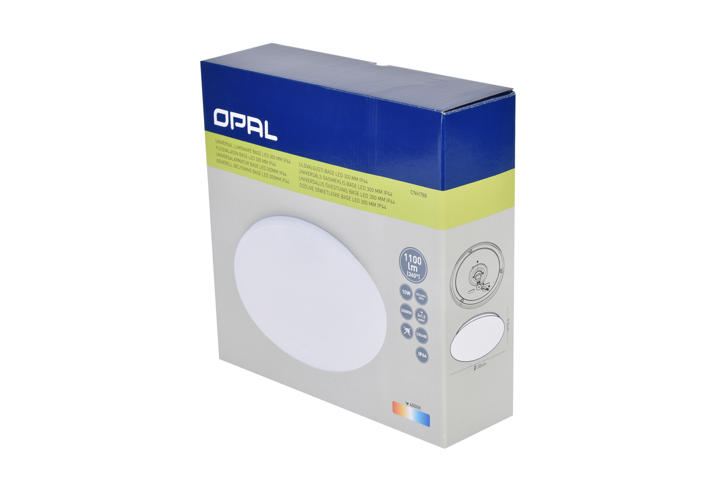 Yleisvalaisin Opal Base led 300mm 1100lm 10W 4000K IP44