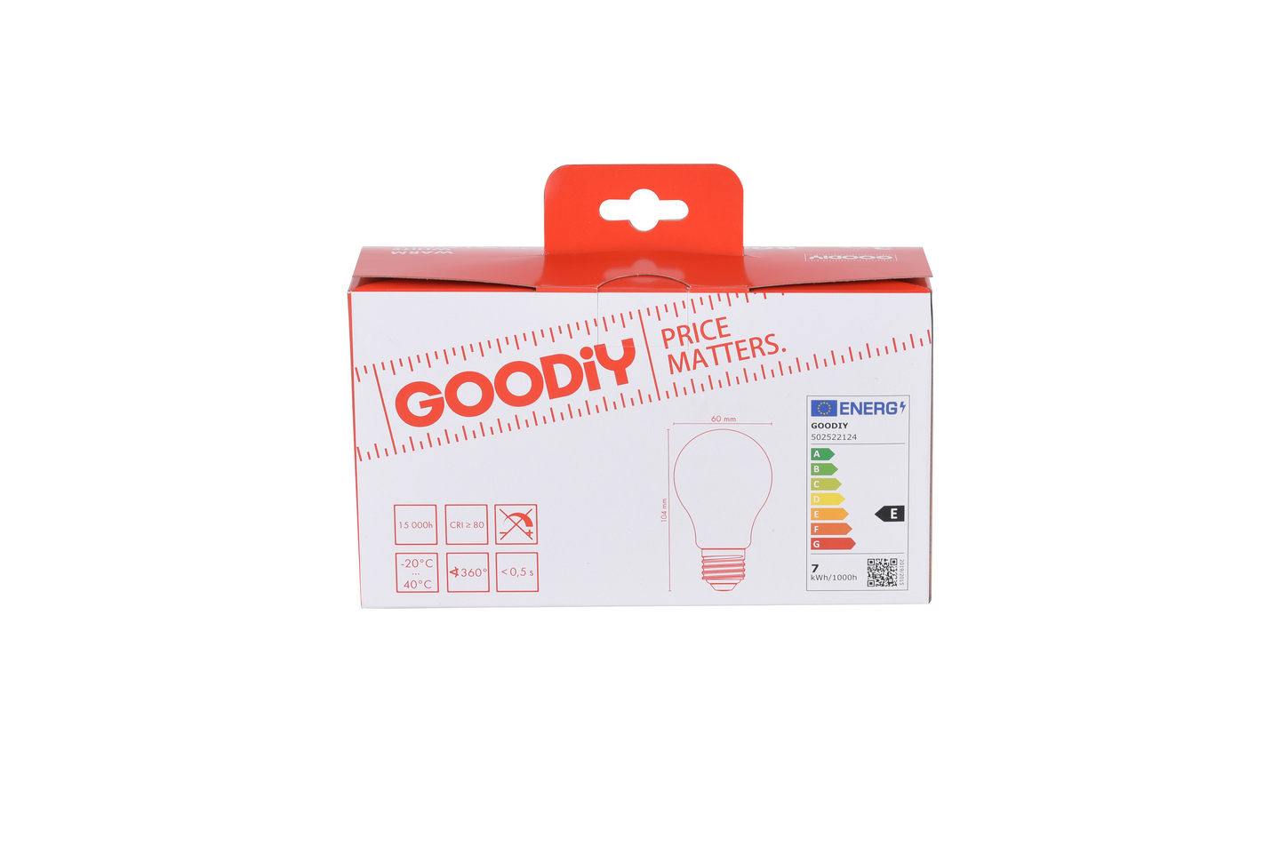 Led-vakiolamppu Goodiy A60 806lm 6,8W 2700K E27 lasi 3kpl