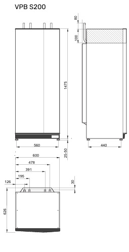 Varaaja Nibe VPB S200 R lämpöpumppuvaraaja