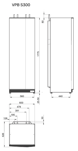 Varaaja Nibe VPB S300 R lämpöpumppuvaraaja