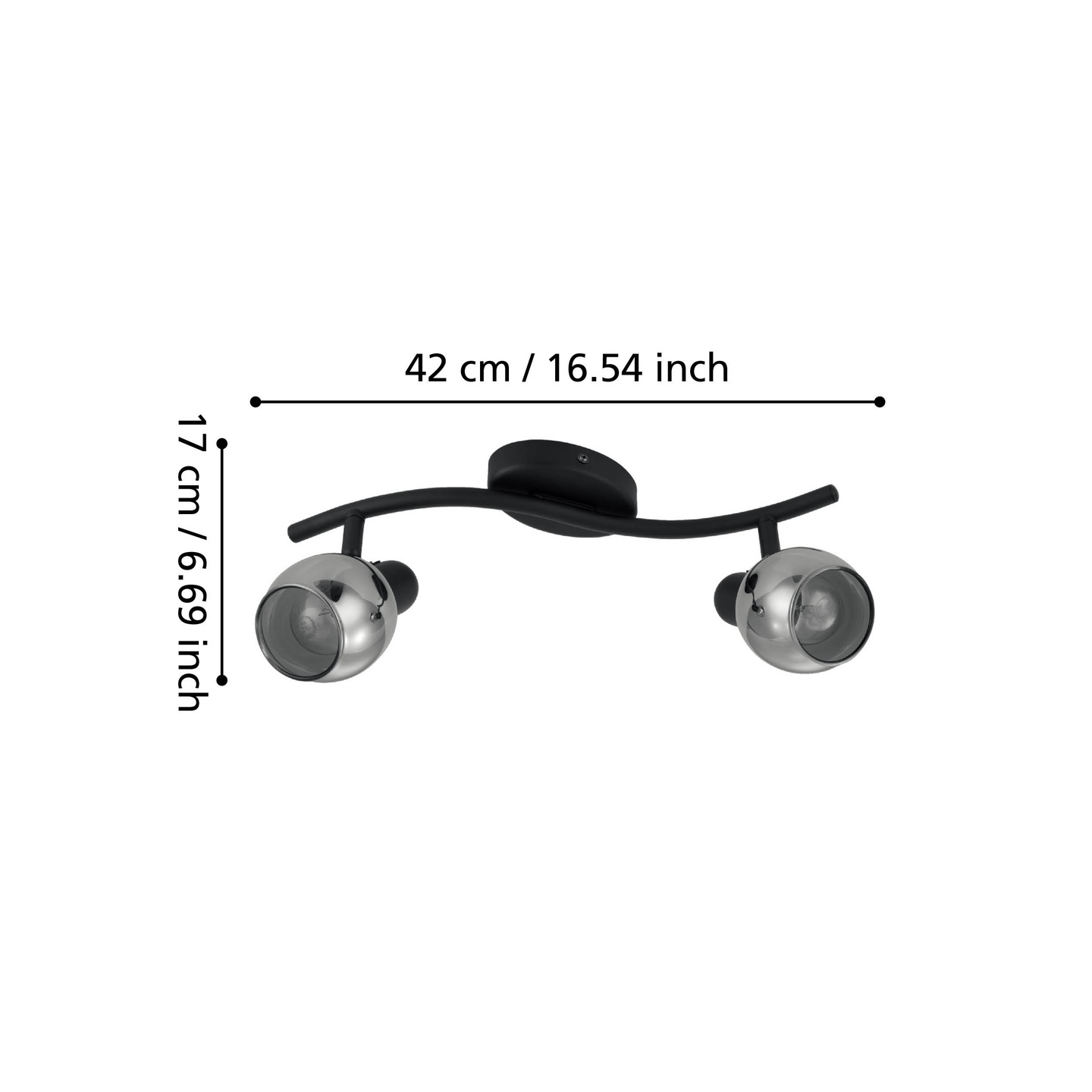 Kattovalaisin EGLO Pollica 2xE14 musta/kirkas