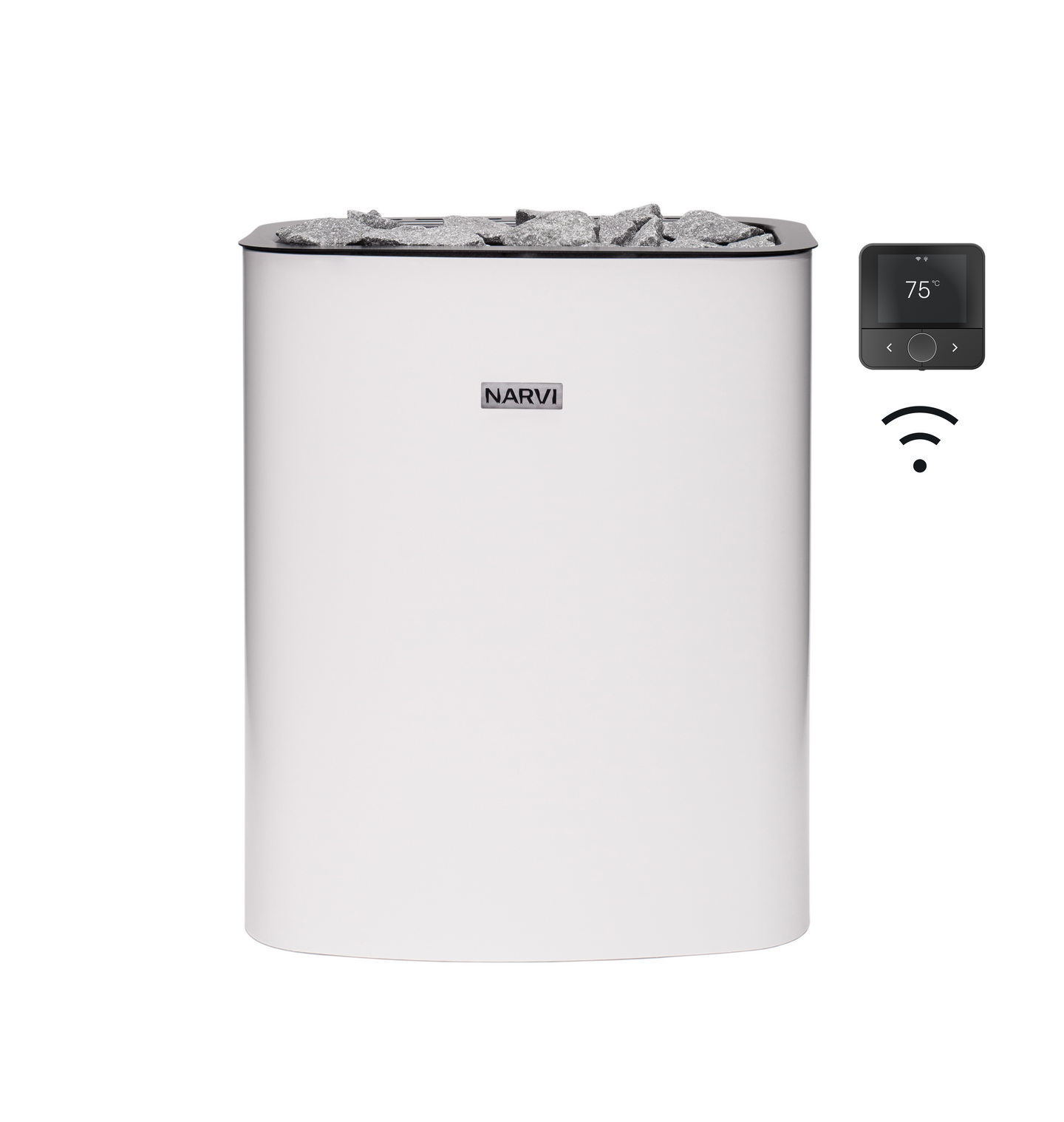 Sähkökiuas Narvi NC Electric Flow Wifi -ohjain 9,0kW valkoinen