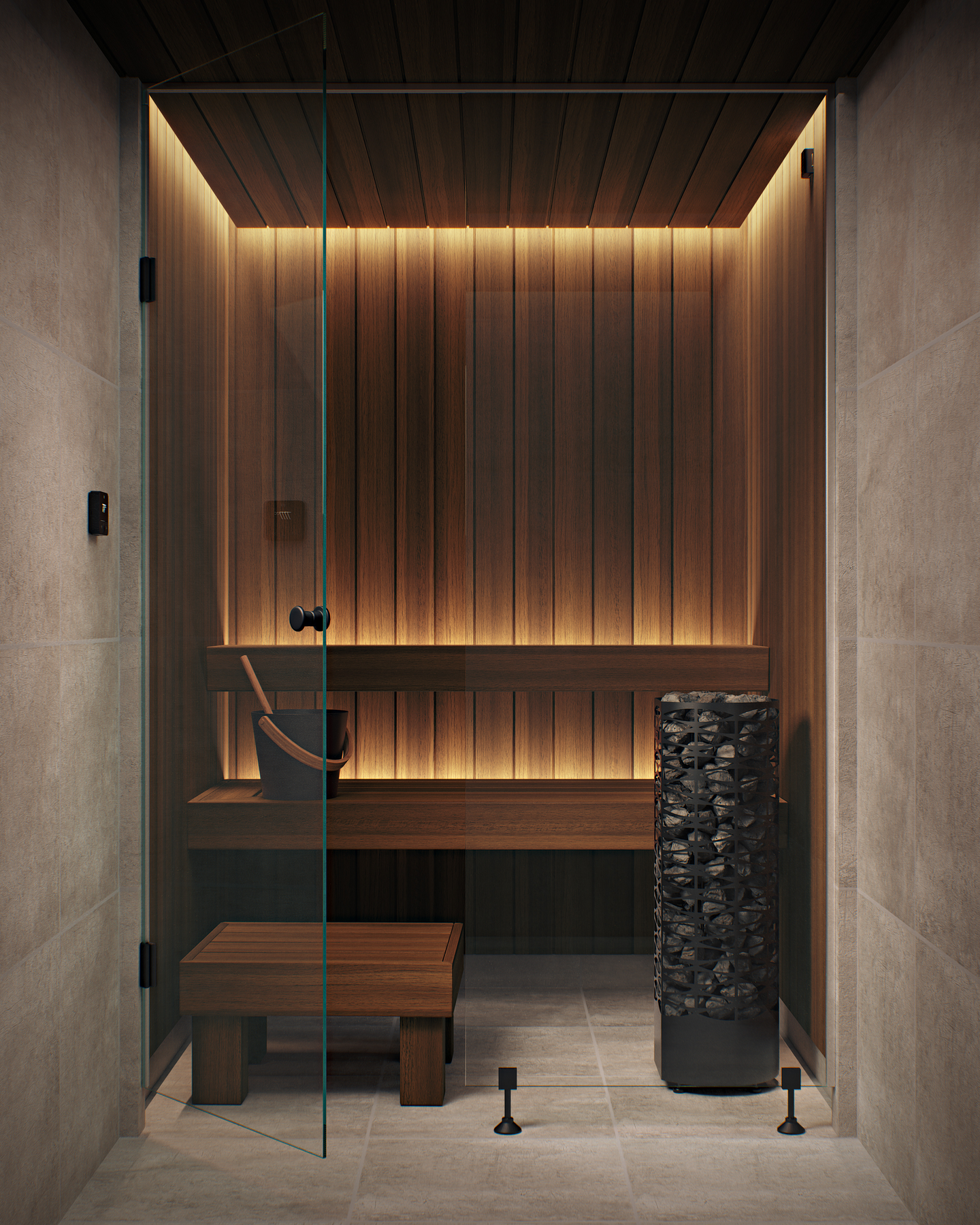 Sähkökiuas Narvi Saana Flow Wifi -ohjain 6,8kW musta