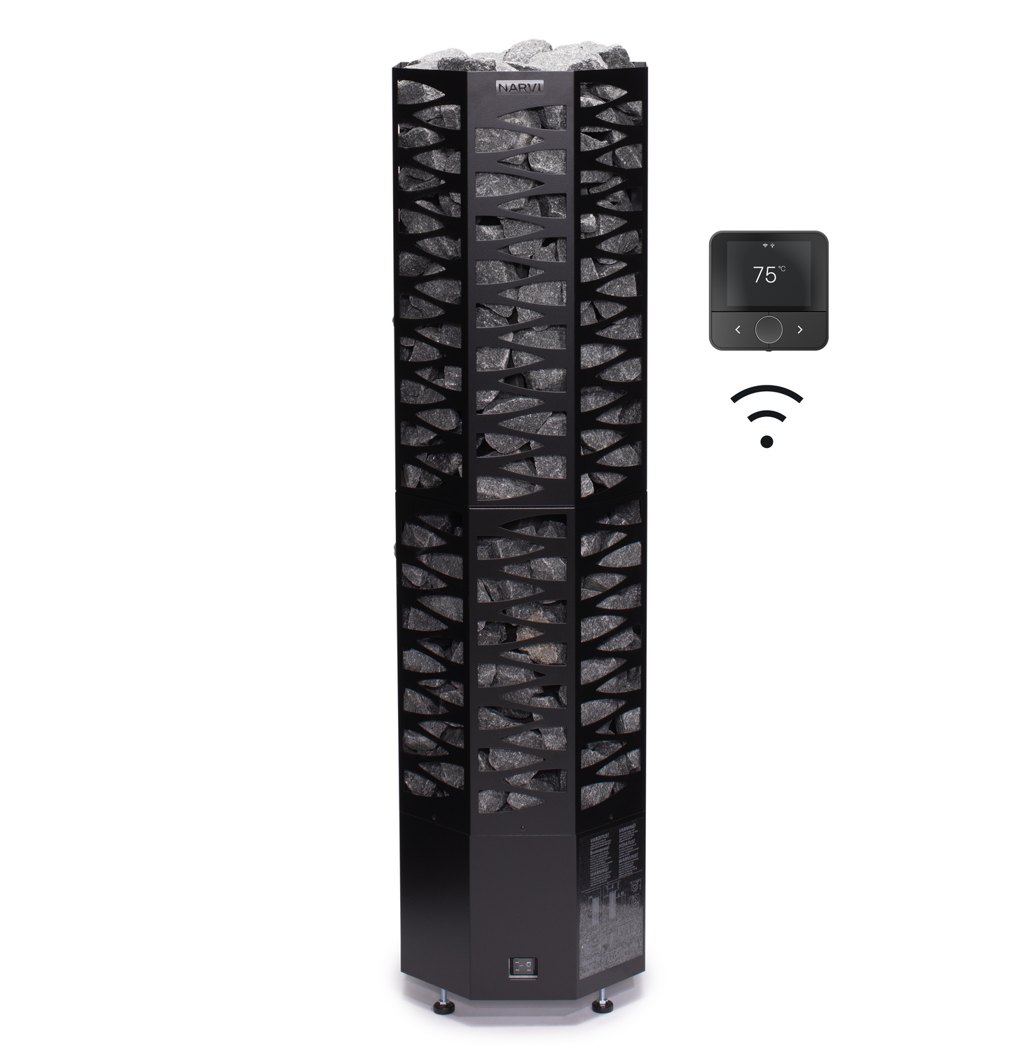 Sähkökiuas Narvi Smooth Flow Wifi -ohjain 10,5kW musta