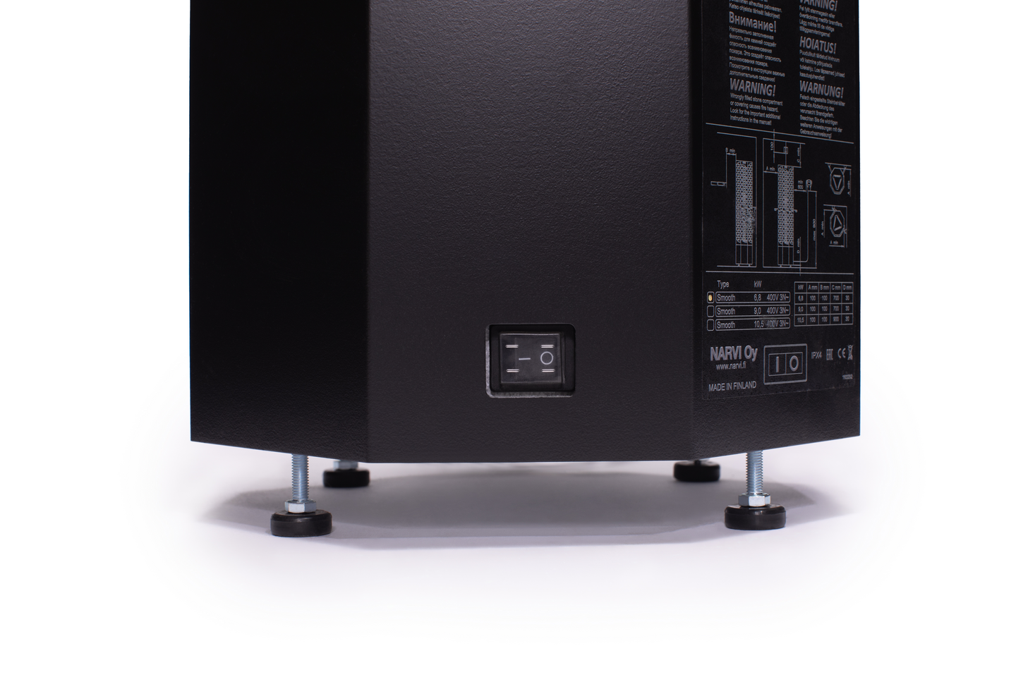 Sähkökiuas Narvi Smooth Flow-ohjain 6,8kW musta