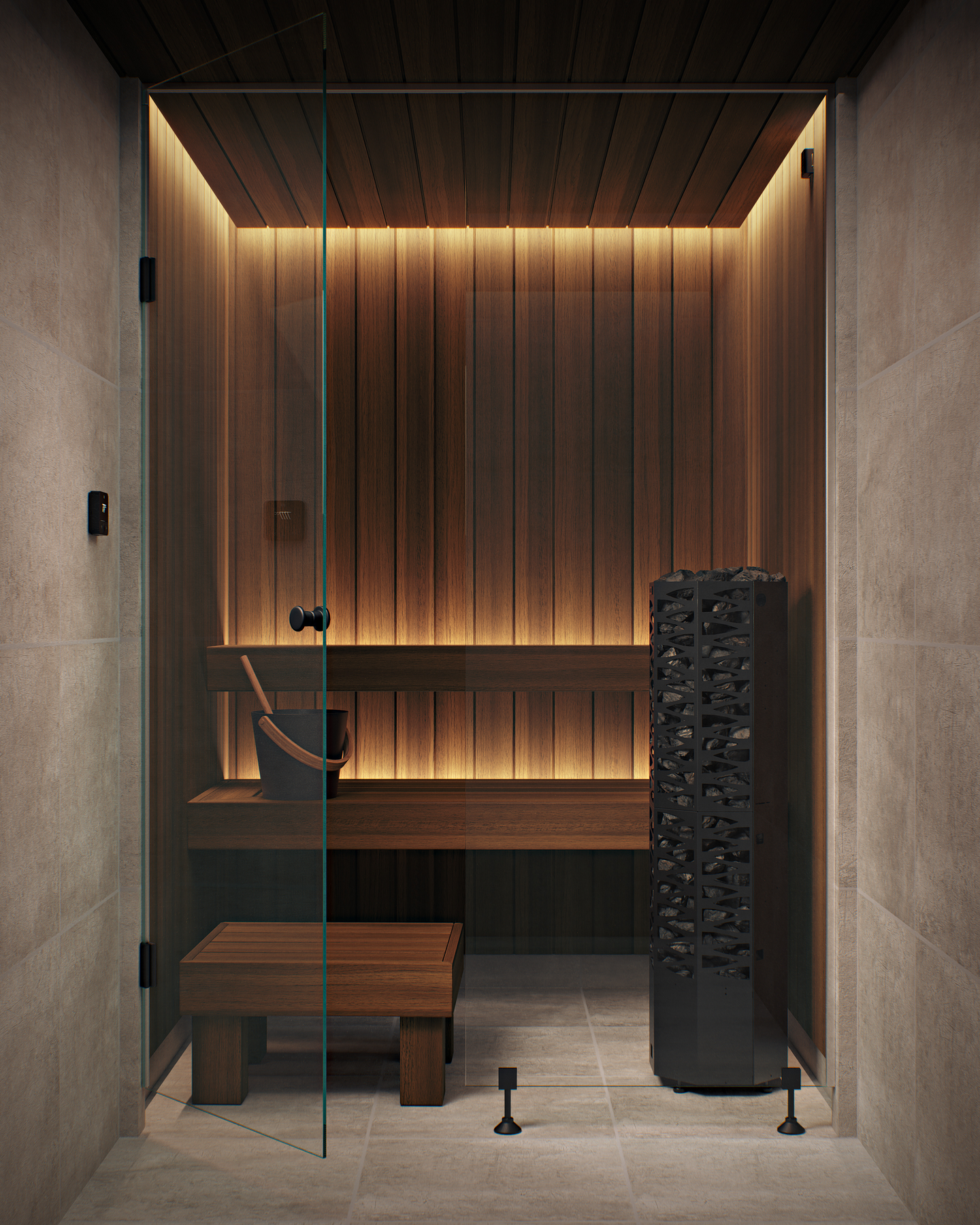 Sähkökiuas Narvi Smooth Flow-ohjain 6,8kW musta