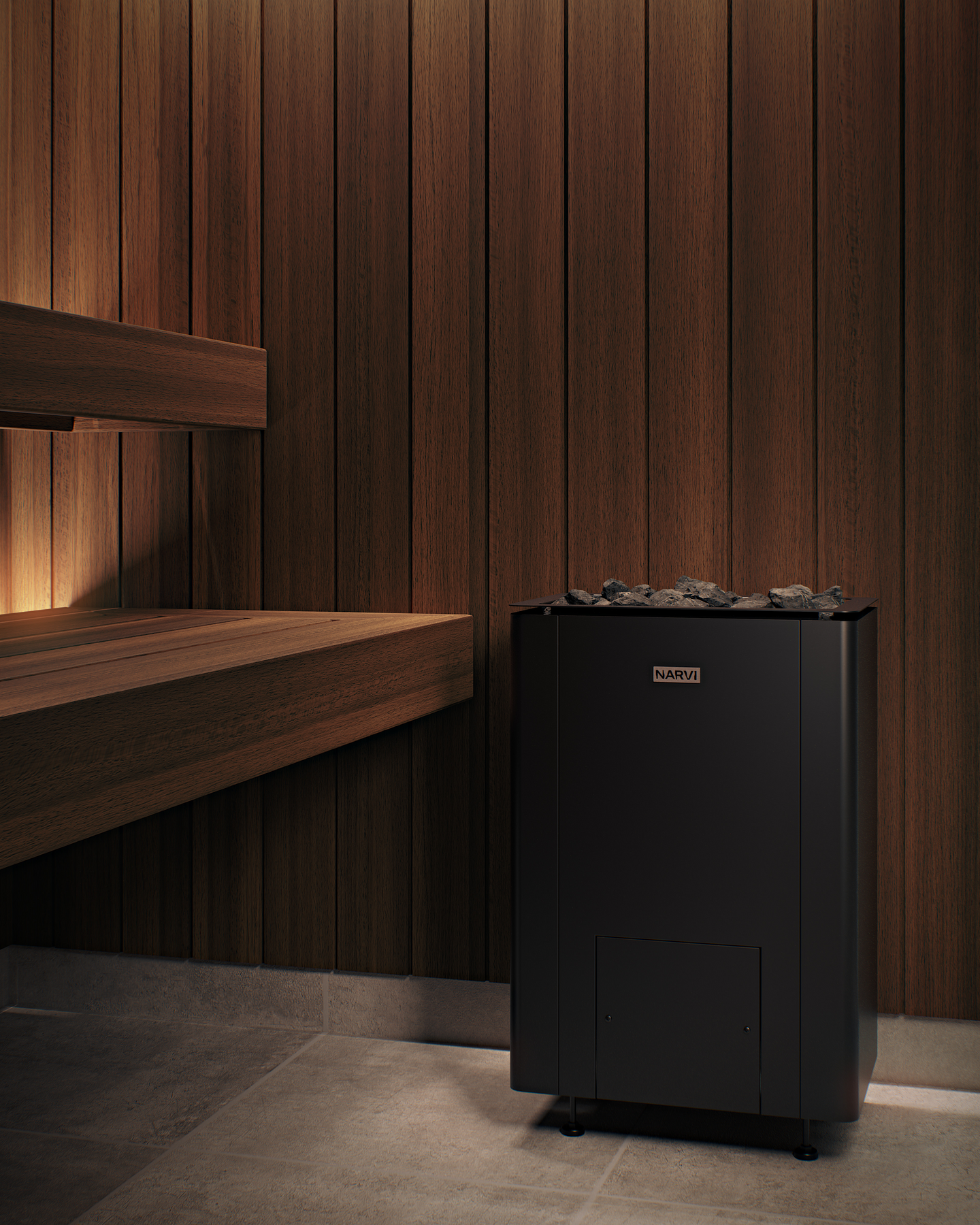 Sähkökiuas Narvi Ultra Small Flow-ohjain 6,0kW musta