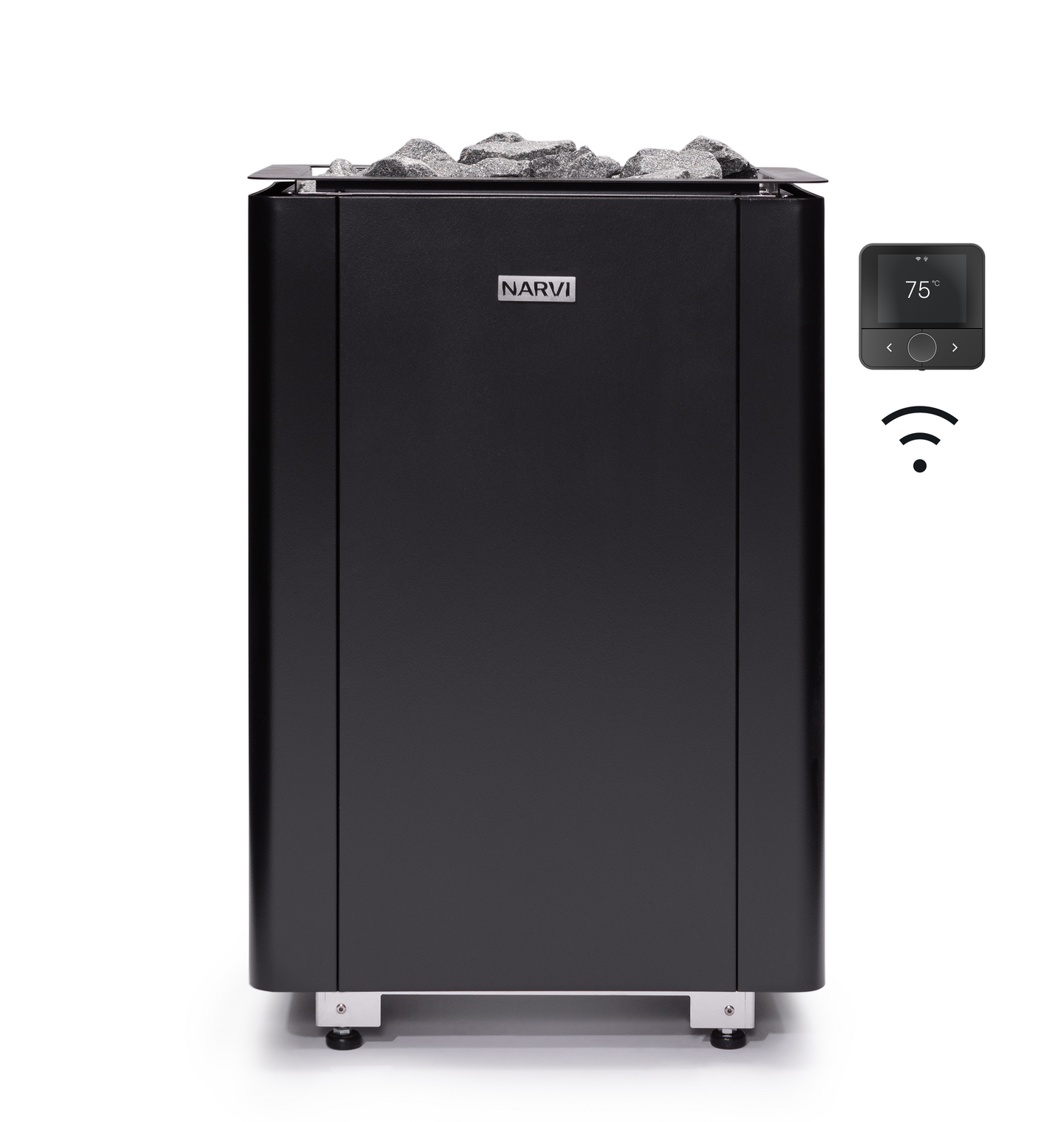 Sähkökiuas Narvi Ultra Small Flow Wifi -ohjain 6,0kW musta