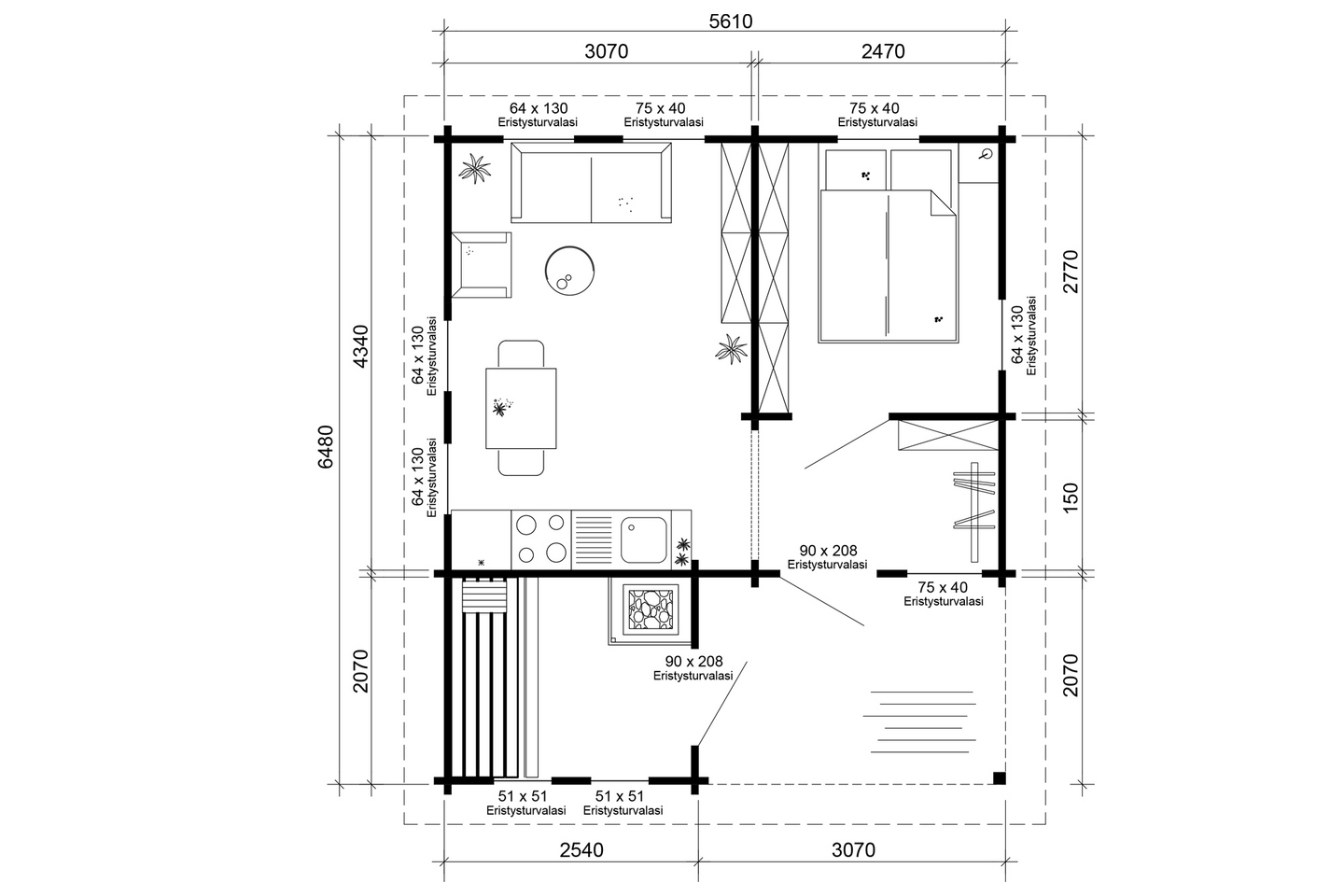 Mökki Cello Rosenlund 29,2m² + terassi