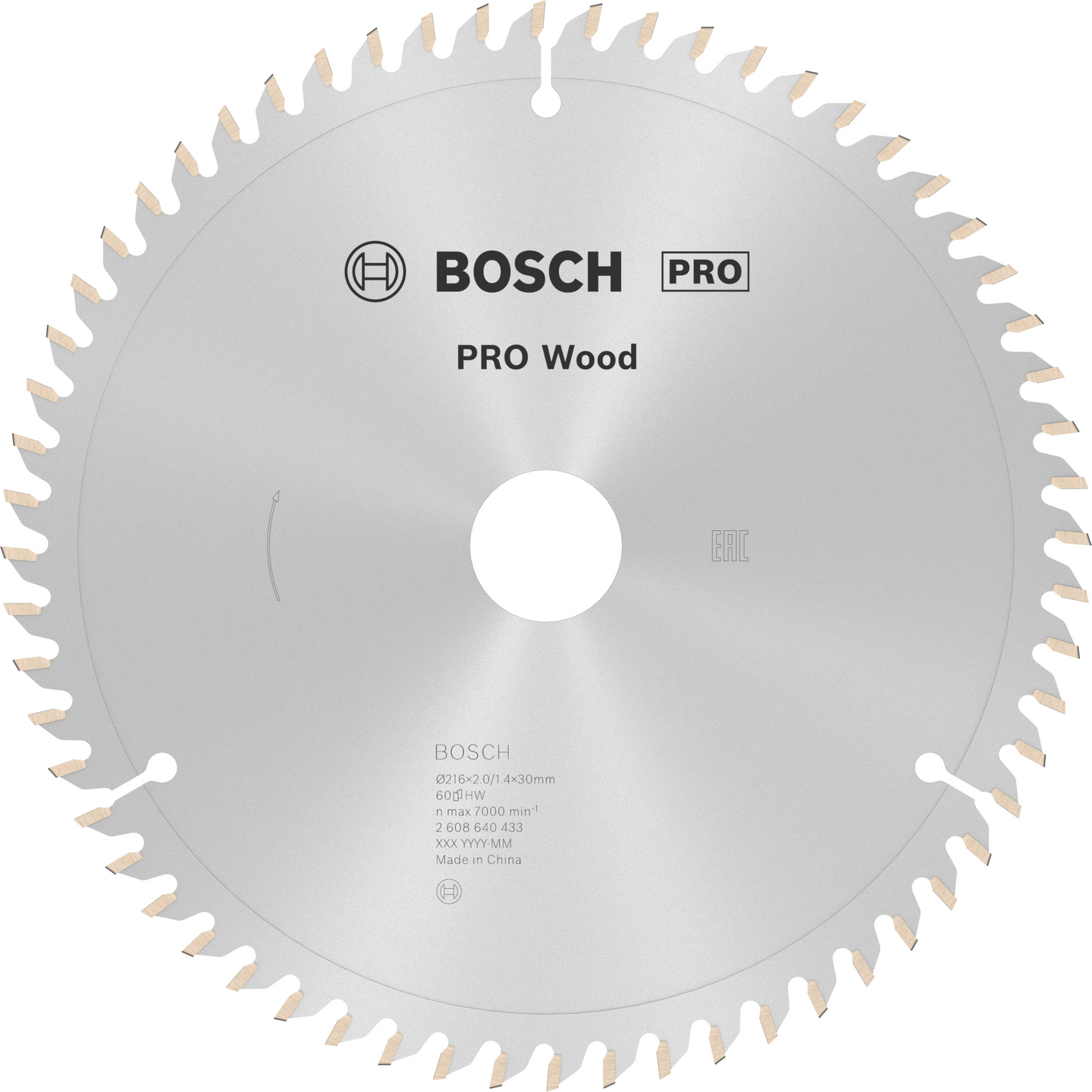 Pyörösahanterä Bosch PRO Wood 216x2x30mm T60
