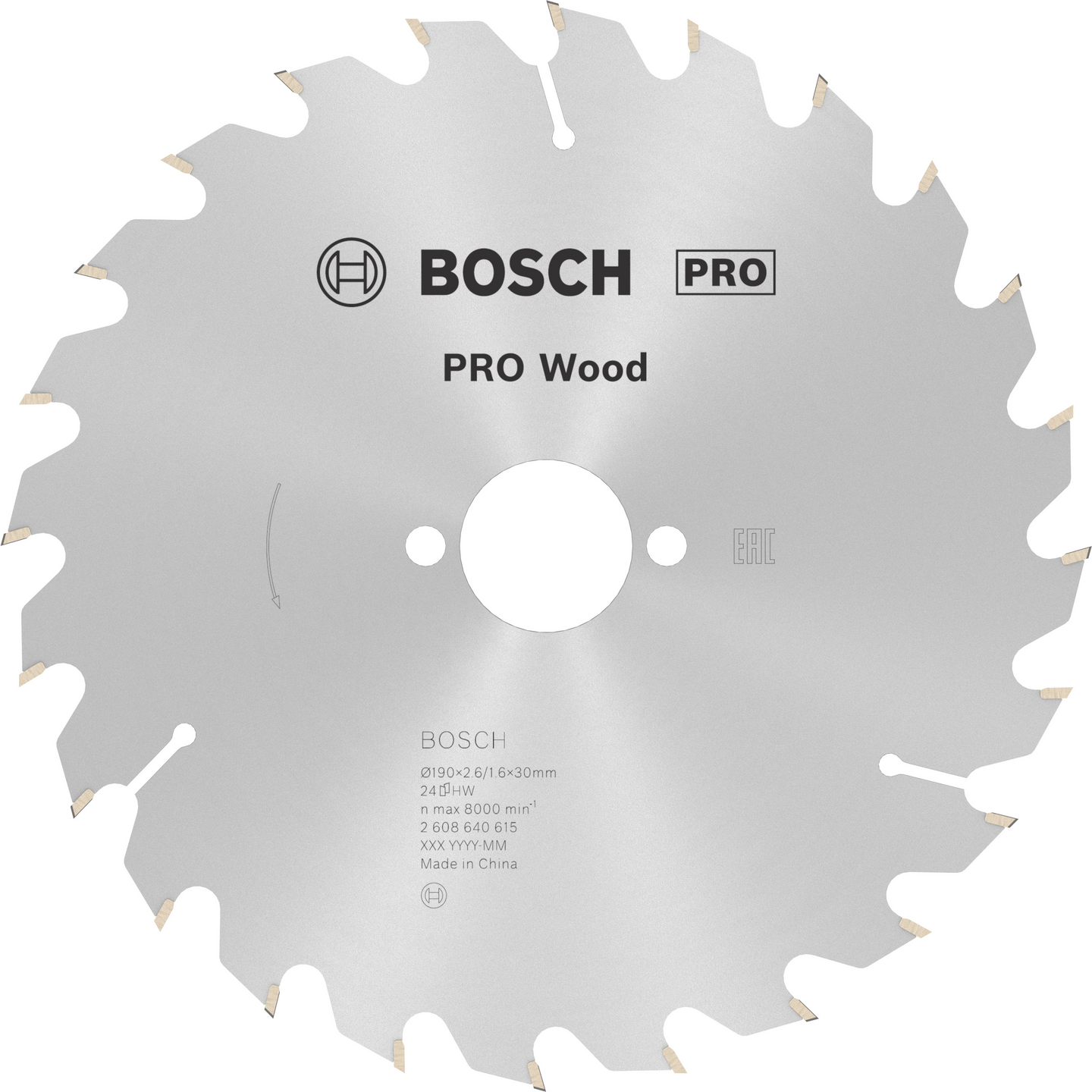 Pyörösahanterä Bosch PRO Wood 190x2,6x30mm T24