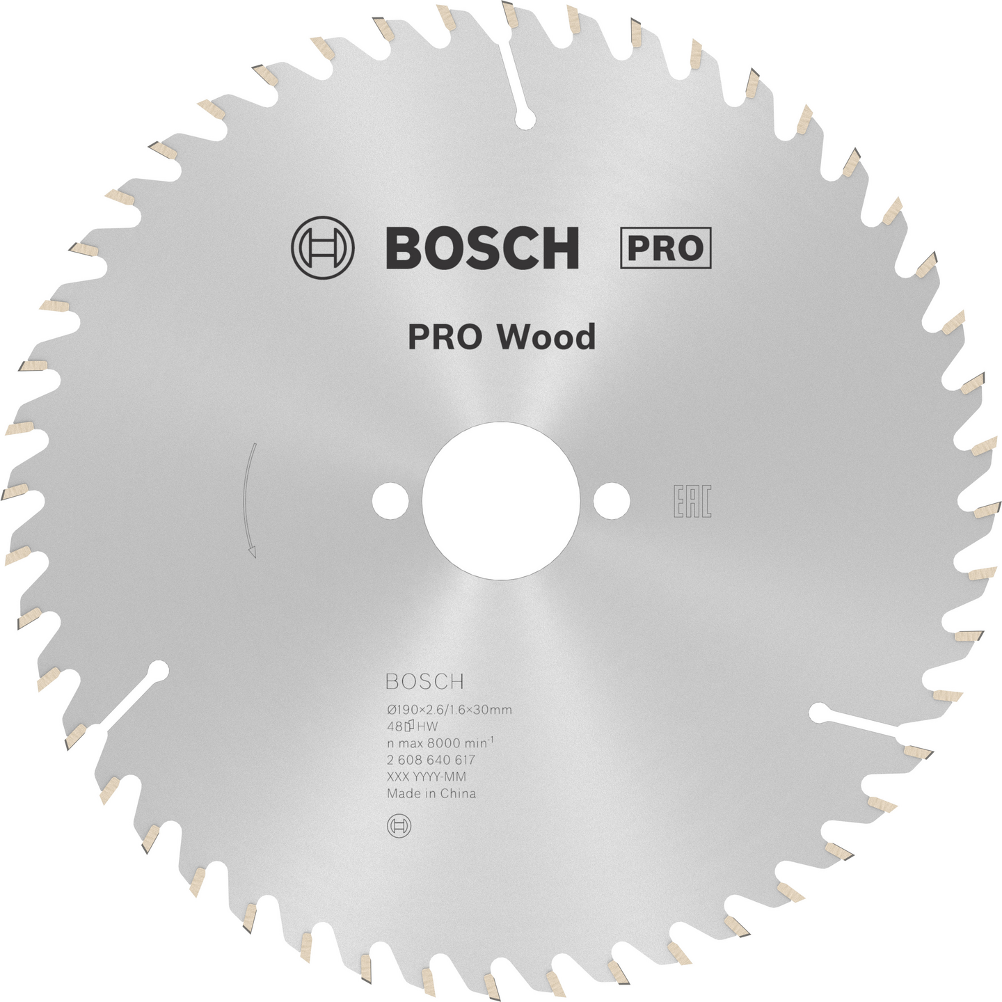Pyörösahanterä Bosch PRO Wood 190x2,6x30mm T48