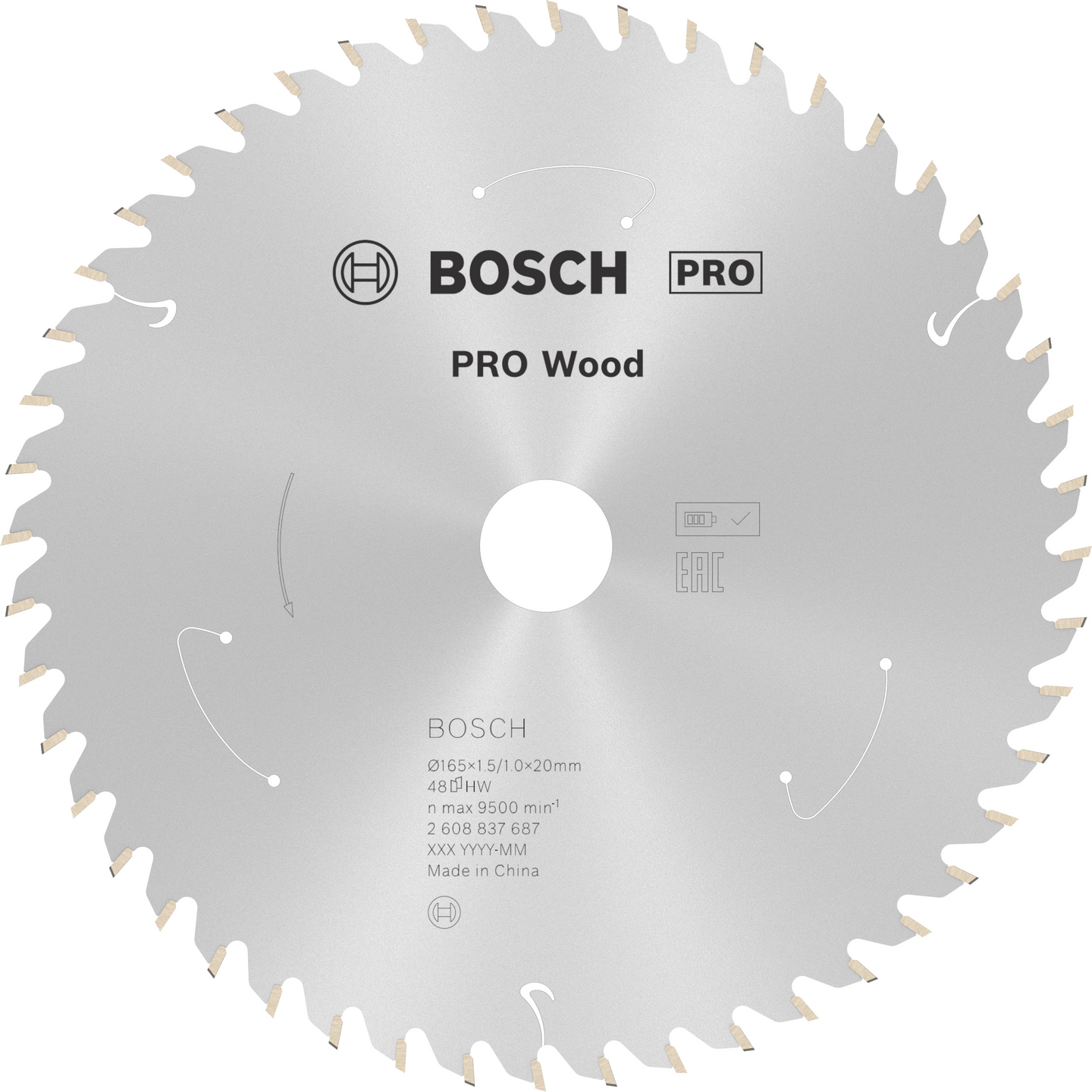 Pyörösahanterä Bosch PRO Wood Cordless 165x1,5x20mm T48