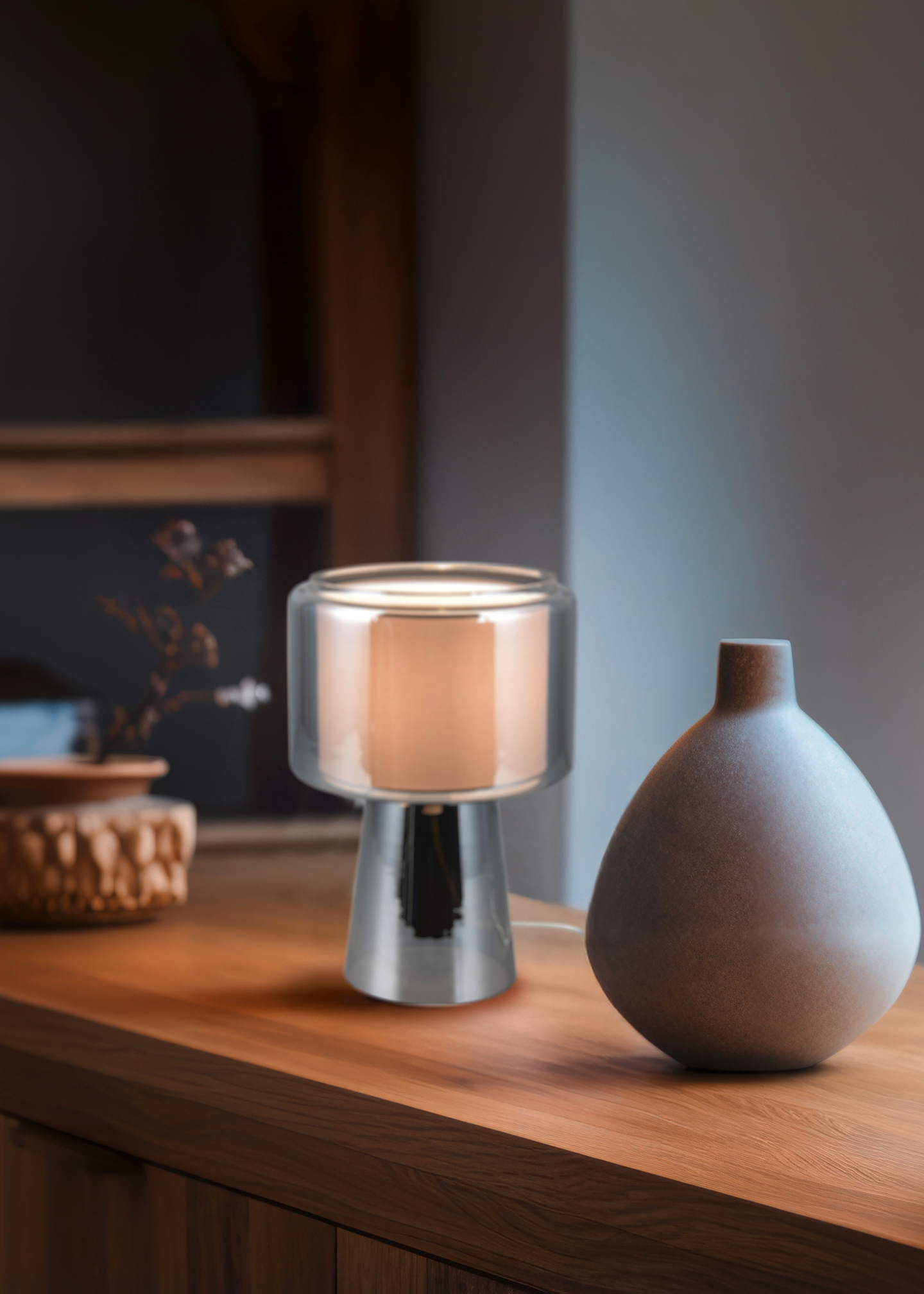 Pöytävalaisin TRIO Rocka E14 kromattu