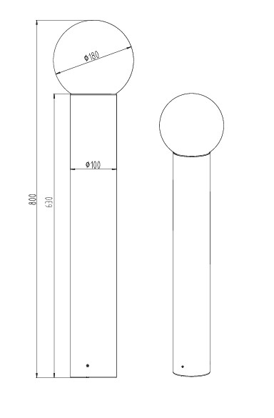 Ulkopylväsvalaisin TRIO Mures E27 80cm antrasiitti