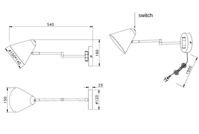 Seinävalaisin TRIO Cosima E14 lämmin harmaa