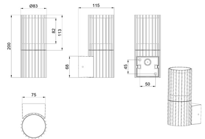 Ulkoseinävalaisin TRIO Volga E27 1-os antrasiitti