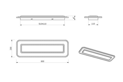Kattovalaisin TRIO Riva led 14W 1500lm 60cm mattavalkoinen