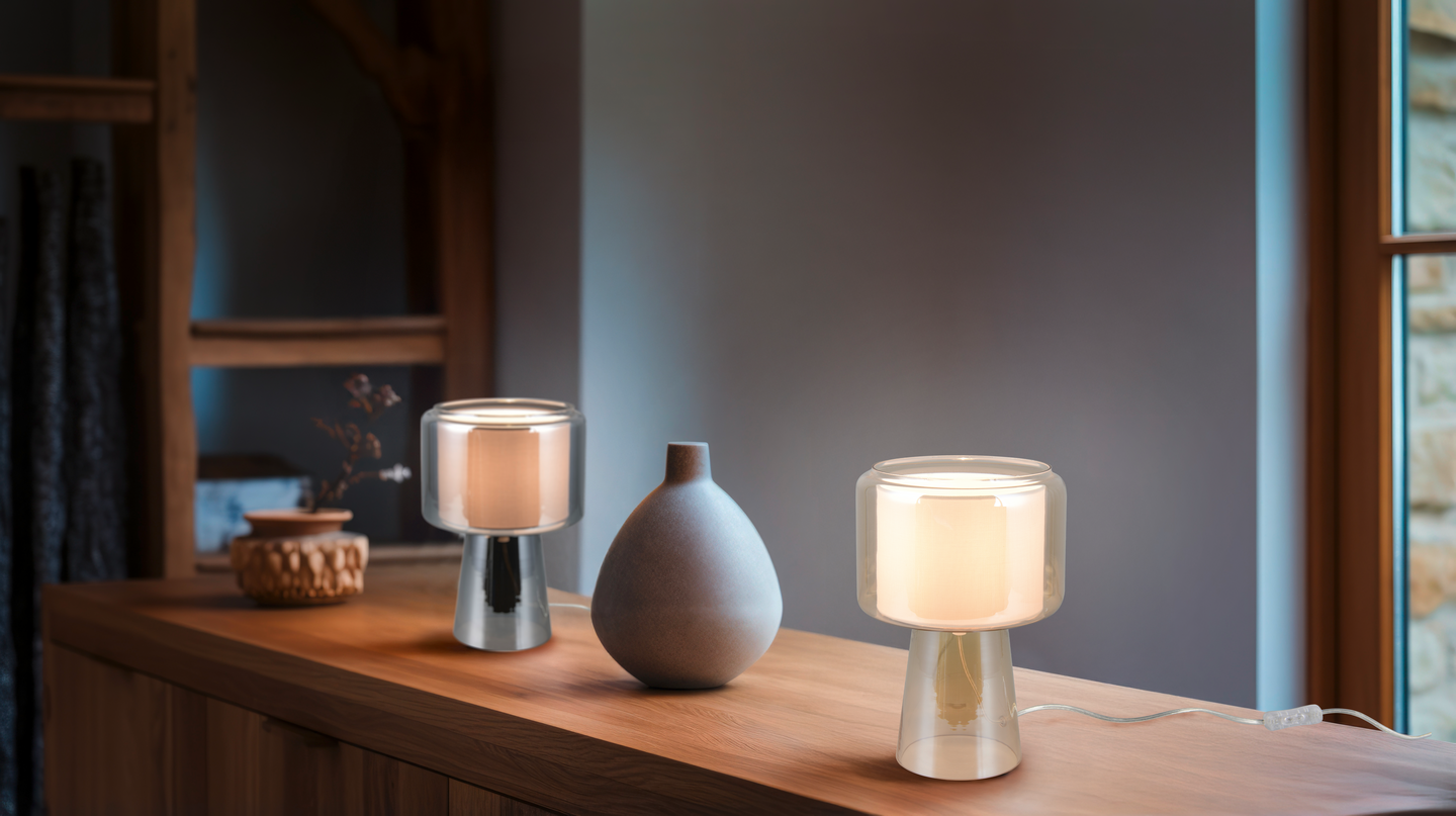 Pöytävalaisin TRIO Rocka E14 kromattu