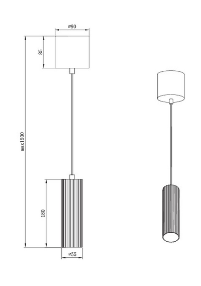 Riippuvalaisin TRIO Soka GU10 1-os kahvi/lämmin harmaa