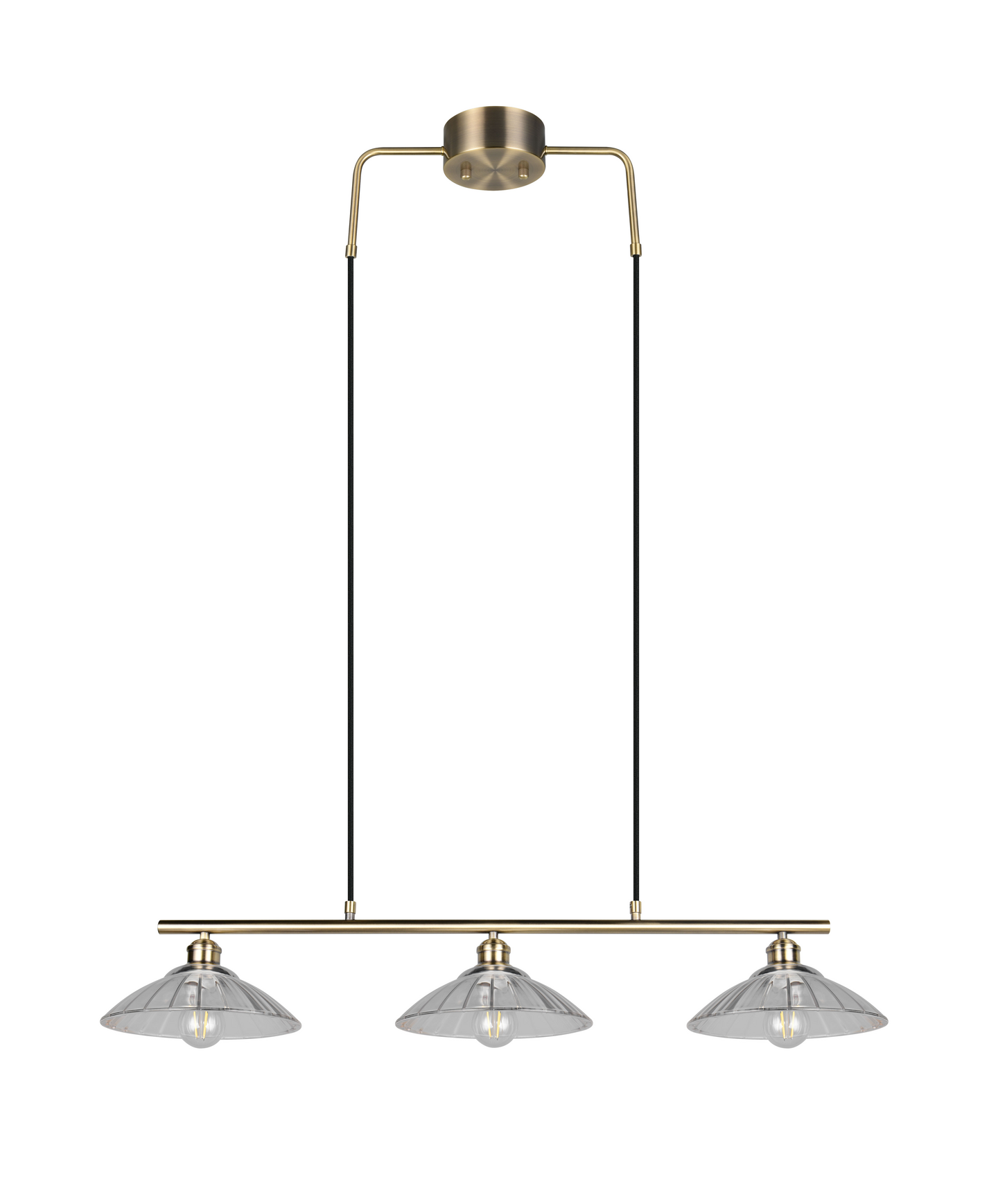 Riippuvalaisin TRIO Eluna E27 3-os antiikkimessinki/kirkas