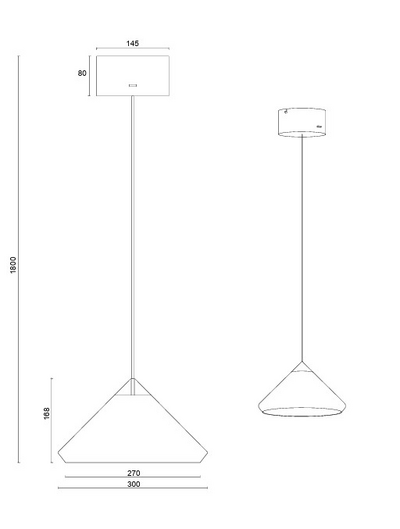 Riippuvalaisin TRIO Laguna led 14W 1200lm 1-os 30cm mattamusta