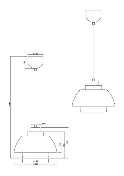 Riippuvalaisin TRIO Tilos E27 30cm antrasiitti