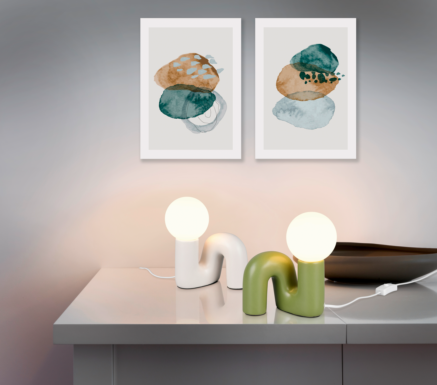 Pöytävalaisin TRIO Quinn G9 vihreä