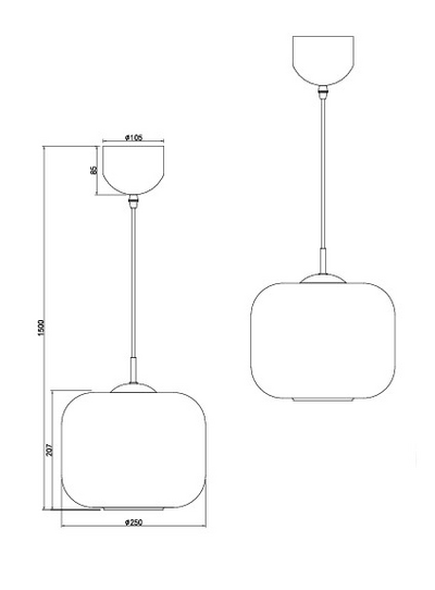Riippuvalaisin TRIO Signe E27 25cm mattamusta