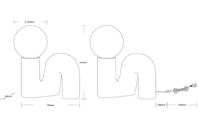 Pöytävalaisin TRIO Quinn G9 musta