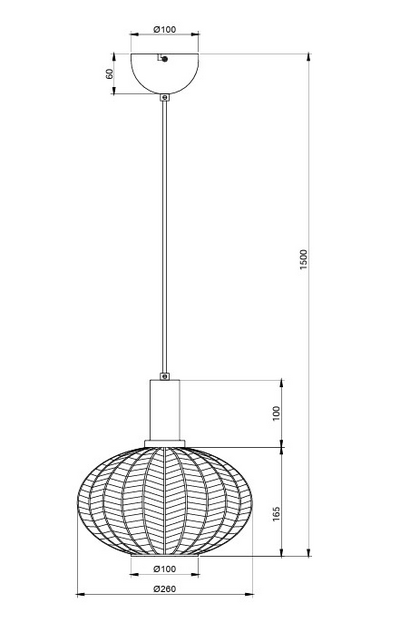Riippuvalaisin TRIO Elvezia E27 mattamusta/meripihka