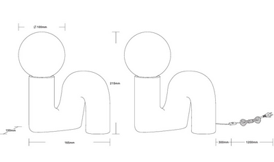 Pöytävalaisin TRIO Quinn G9 lämmin harmaa