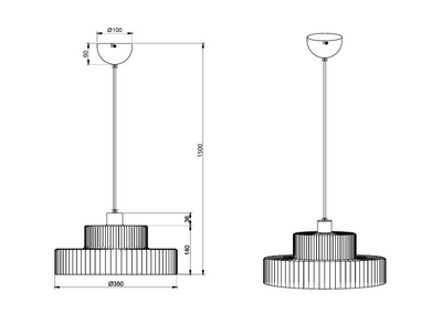 Riippuvalaisin TRIO Abella E27 mattamusta/meripihka