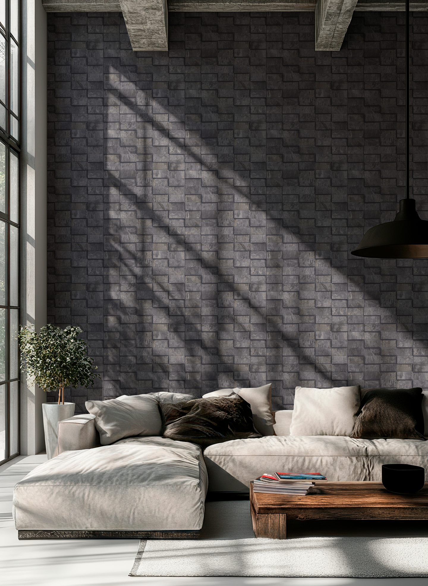 Vinyylitapetti Rasch Factory VI Copper Tile 497137 10,05m