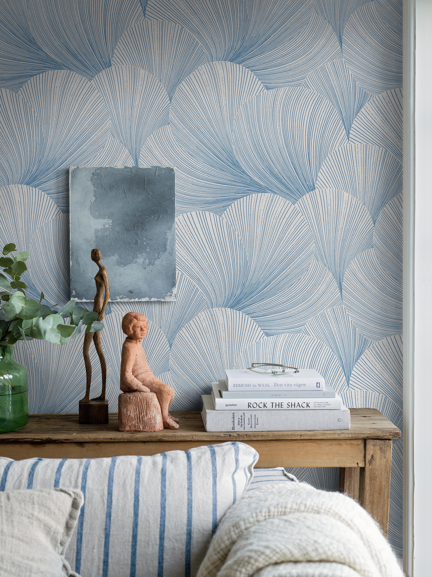 Kuitutapetti Boråstapeter Blue & White 6152 Mirage 10,05m