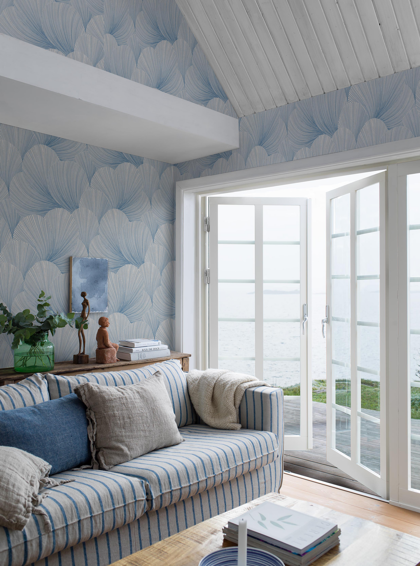 Kuitutapetti Boråstapeter Blue & White 6152 Mirage 10,05m