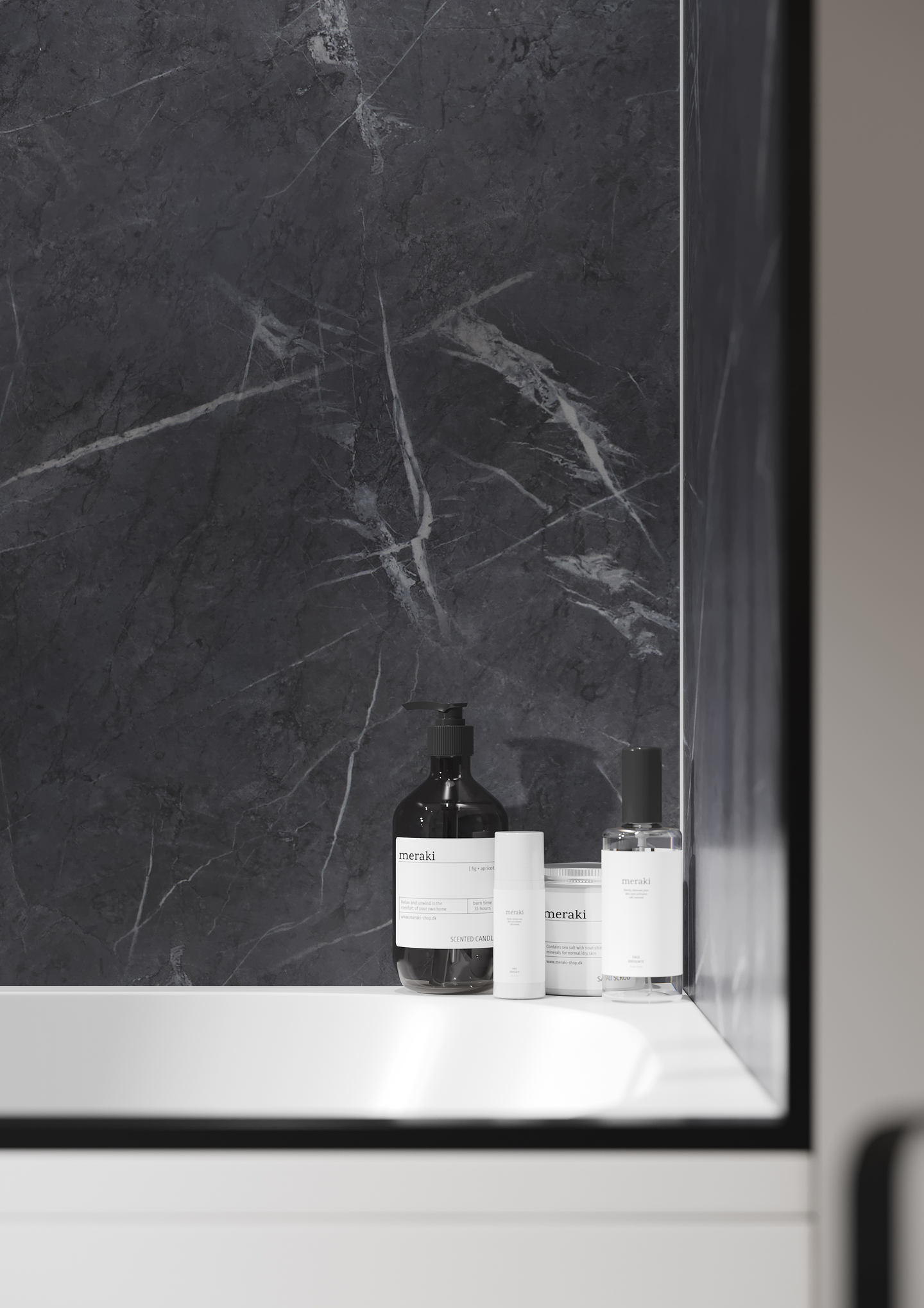 Sisustuslevy Fibo 2272-M00 S Black Marble