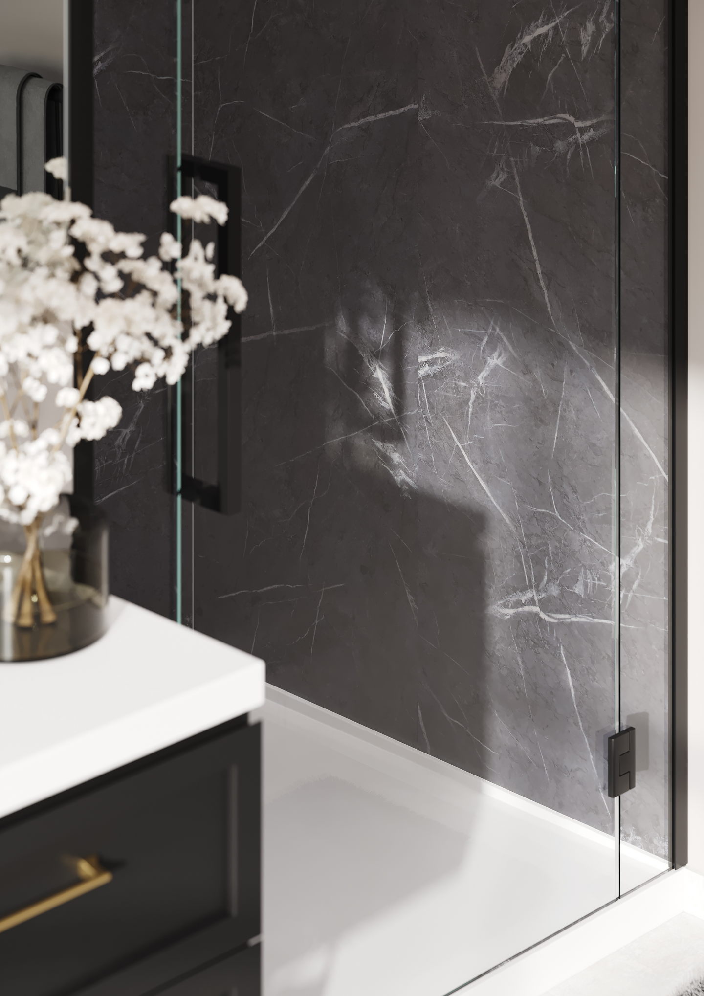 Sisustuslevy Fibo 2272-M00 S Black Marble