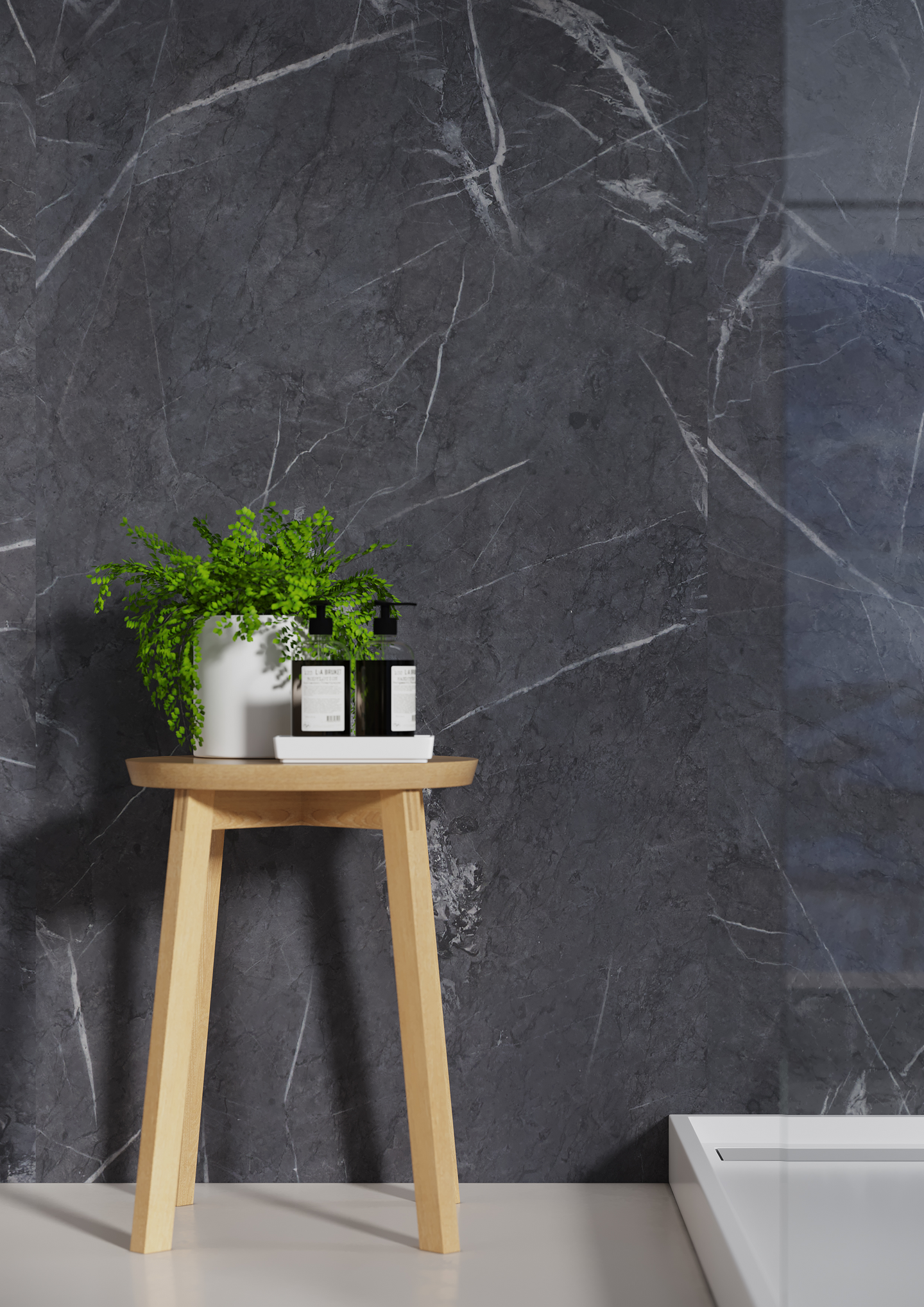 Sisustuslevy Fibo 2272-M00 S Black Marble