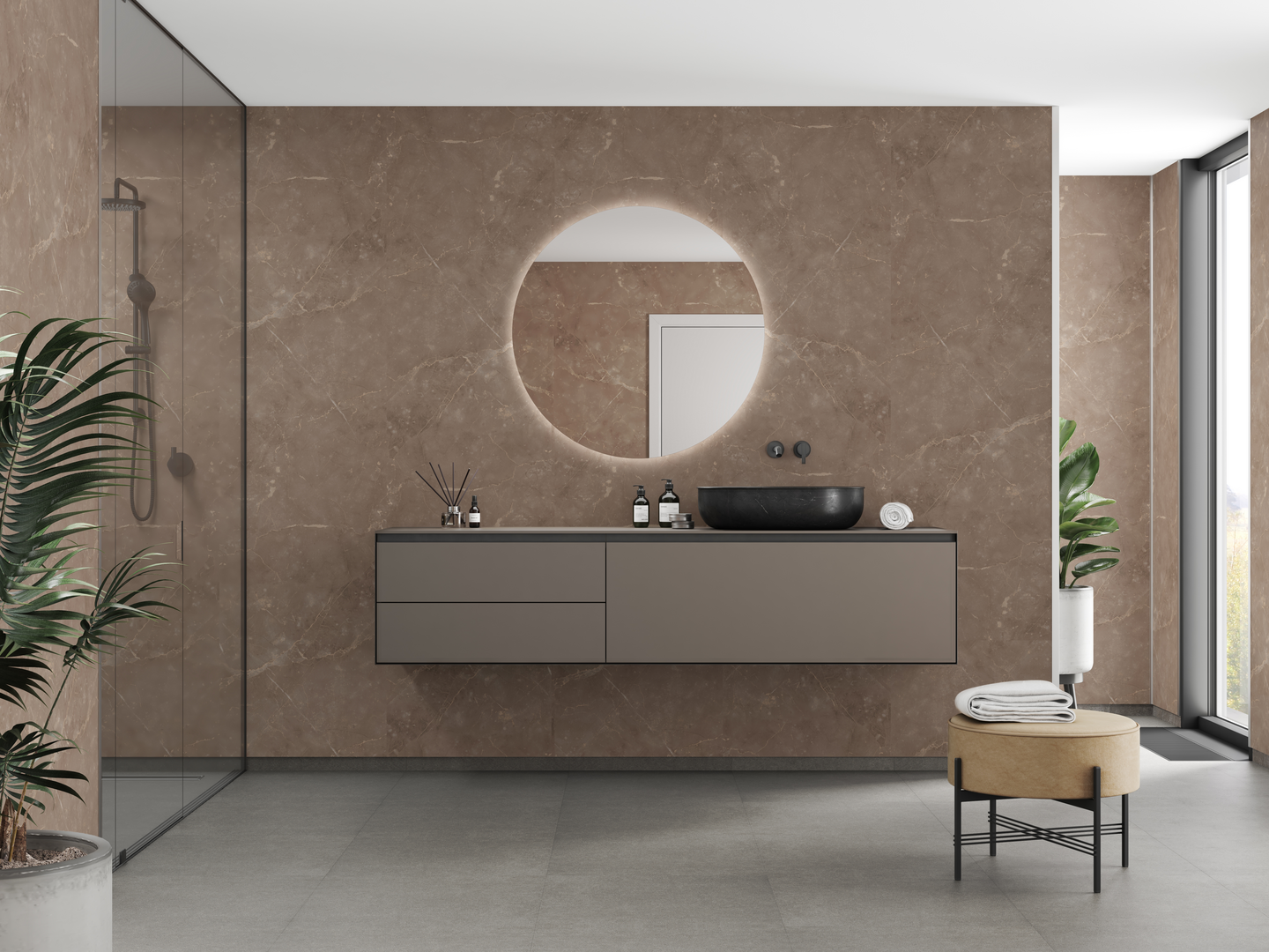 Sisustuslevy Fibo 2278-M00 S Golden Brown Marble