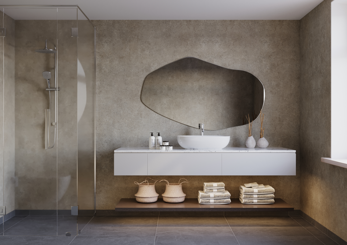 Sisustuslevy Fibo 2490M00 GEM stone 10x620x2400 Rough Cement