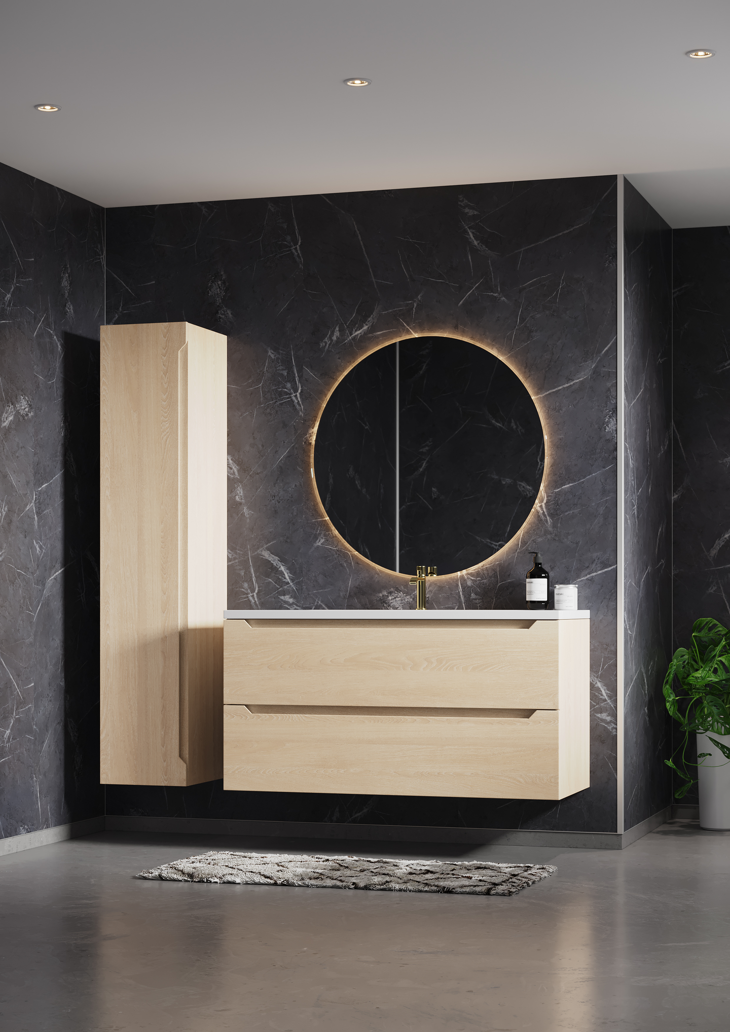 Sisustuslevy Fibo 2272-M00 S Black Marble
