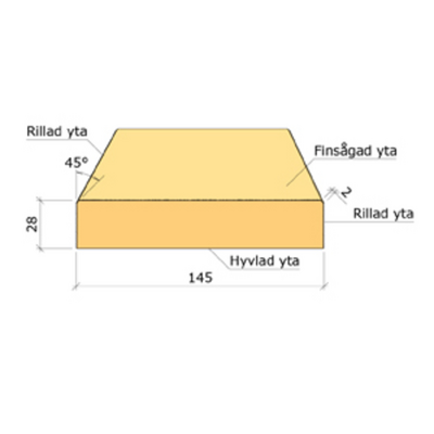 YTTERPANEL VALBO TRÄ G4-2 CMP-G/M GRAN, 28X145 4,8M