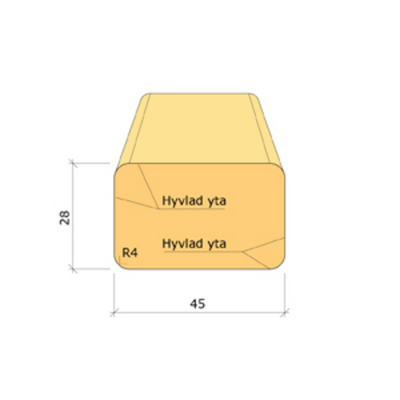 STAKETLÄKT G4-2 IMP 28X45X3600 NTR AB